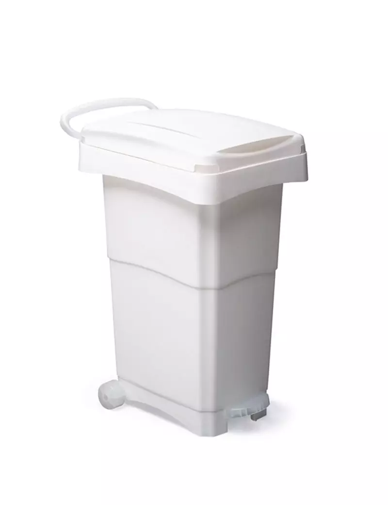 Bidone Carrellato a Pedale Mobil Plastic - 40x65x81 cm - 80 Litri - 151/BIL (Bianco)