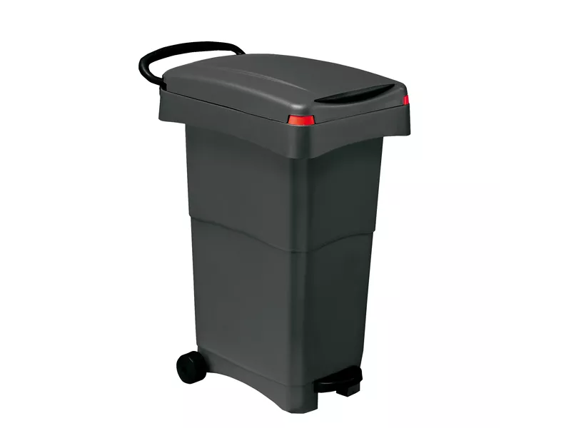 Bidone Carrellato a Pedale Mobil Plastic - 40x65x81 cm - 80 Litri - 151/GRN (Grigio)