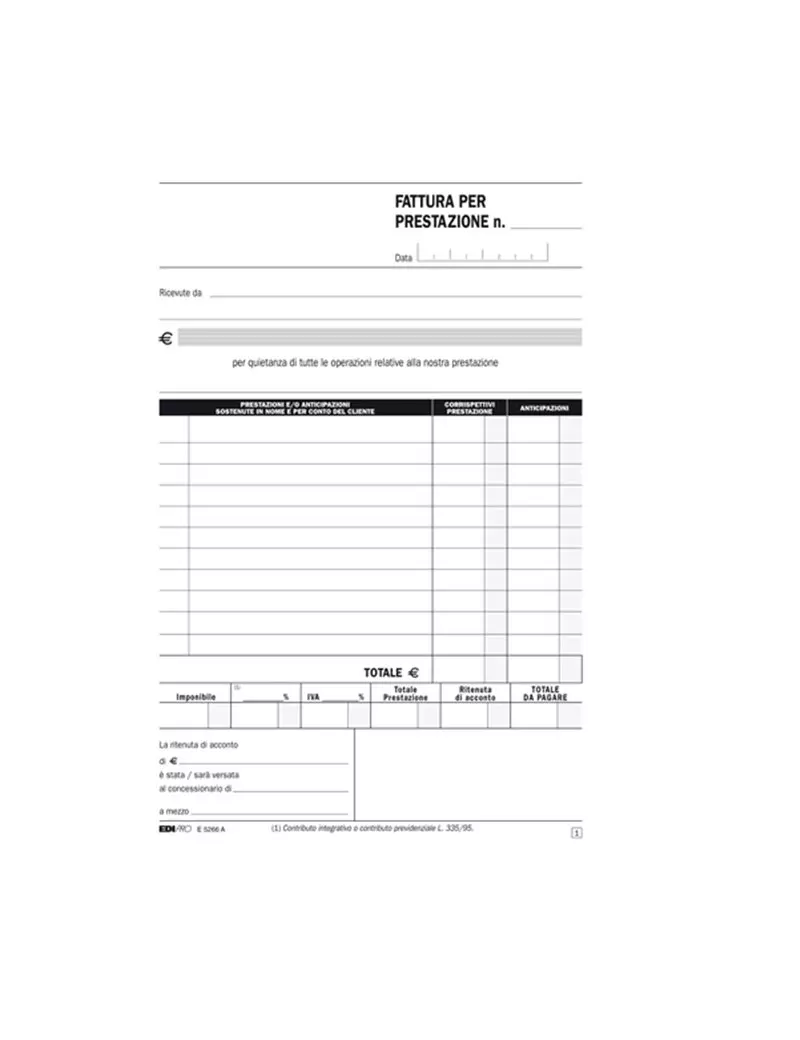 Blocco Fatture Professionisti Edipro - 15x23 cm - 50/50 Fogli Autoricalcanti - E5266A Blocco Fatture Professionisti Edipro - 15x23 cm - 50/50 Fogli Autoricalcanti - E5266A