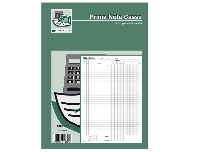 Blocco Prima Nota Cassa Edipro - 21x31 cm - 50/50 Fogli Autoricalcanti - E5369A Blocco Prima Nota Cassa Edipro - 21x31 cm - 50/50 Fogli Autoricalcanti - E5369A