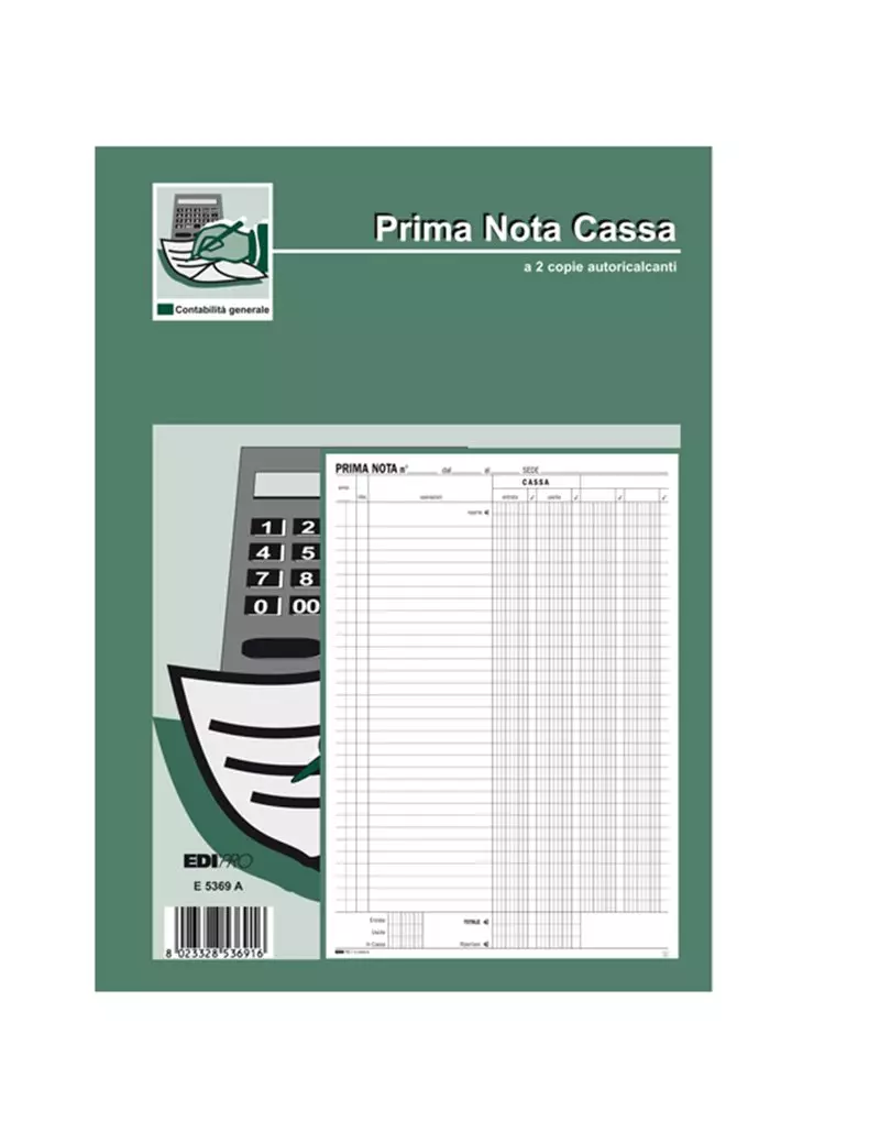 Blocco Prima Nota Cassa Edipro - 21x31 cm - 50/50 Fogli Autoricalcanti - E5369A Blocco Prima Nota Cassa Edipro - 21x31 cm - 50/50 Fogli Autoricalcanti - E5369A