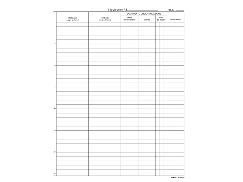 Registro Persone Alloggiate Edipro - 24,5x31 cm - 46 Pagine - E2846