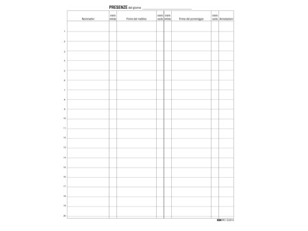 Registro Firme Presenze al Lavoro Edipro - 24x31 cm - 100 Pagine - E2819