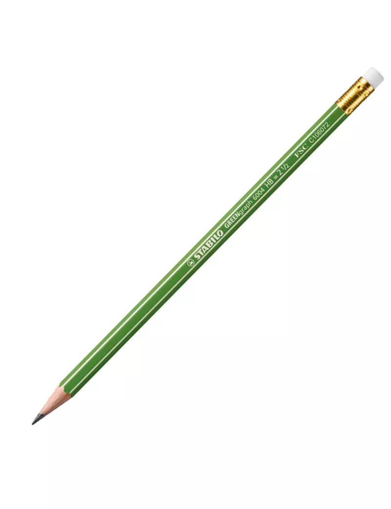 Matita Greengraph Stabilo - con Gommino - HB - 6004/HB (Conf. 12) Matita Greengraph Stabilo - con Gommino - HB - 6004/HB (Conf. 12)