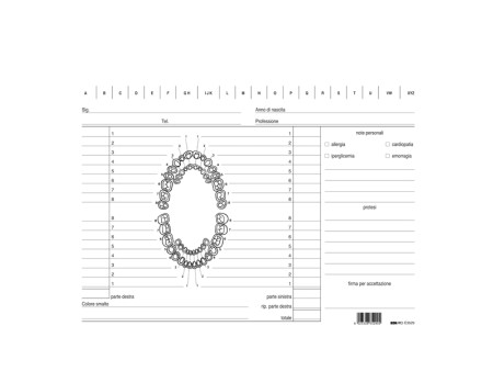 Schede in Cartoncino per Dentisti Edipro - 24x17 cm - E3529 (Conf. 100)