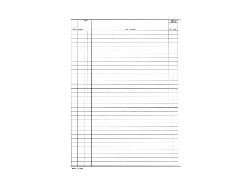Registro Contabilità Lavori Edipro - 21x31 cm - 47 Pagine Numerate - E2923 Registro Contabilità Lavori Edipro - 21x31 cm - 47 Pagine Numerate - E2923