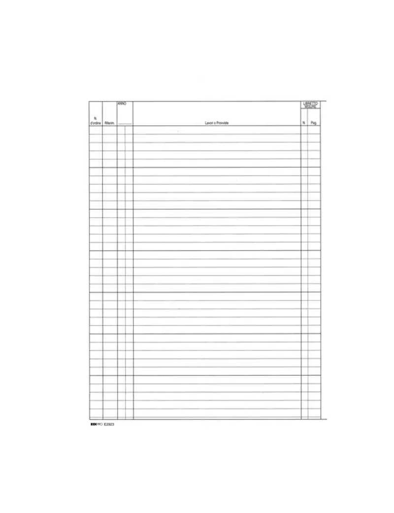 Registro Contabilità Lavori Edipro - 21x31 cm - 47 Pagine Numerate - E2923 Registro Contabilità Lavori Edipro - 21x31 cm - 47 Pagine Numerate - E2923