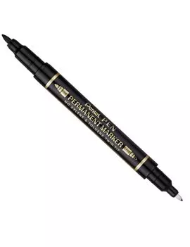 Marcatore Permanente Twin Tip Pentel - Doppia Punta Tonda - Fine e Extra Fine - N75W-AE (Nero Conf. 12)