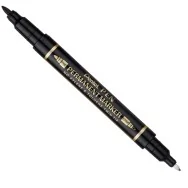 Marcatore Permanente Twin Tip Pentel - Doppia Punta Tonda - Fine e Extra Fine - N75W-AE (Nero Conf. 12)