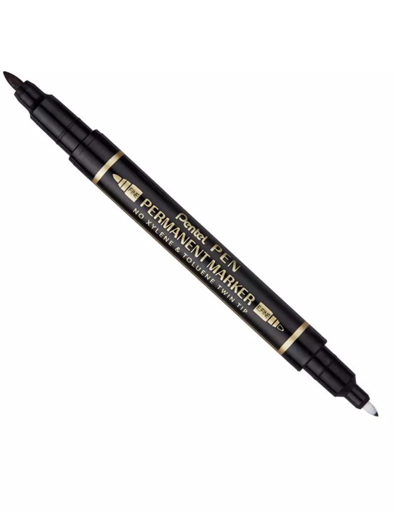 Marcatore Permanente Twin Tip Pentel - Doppia Punta Tonda - Fine e Extra Fine - N75W-AE (Nero Conf. 12) Marcatore Permanente Twin Tip Pentel - Doppia Punta Tonda - Fine e Extra Fine - N75W-AE (Nero Conf. 12)