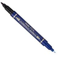 Marcatore Permanente Twin Tip Pentel - Doppia Punta Tonda - Fine e Extra Fine - N75W-CE (Blu Conf. 12)