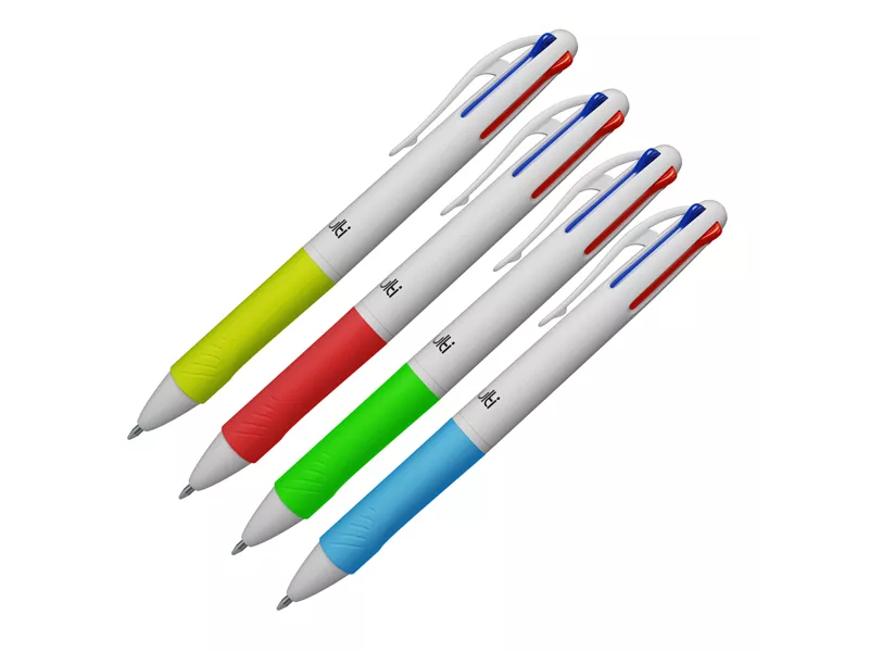 Penna a Sfera a Scatto Multi Osama - 1 mm - OW 10156 (Nero Blu Rosso Verde Conf. 12)