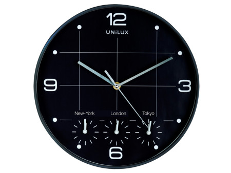 Orologio da Parete On Time Unilux - 30 cm - 400094567 (Nero)