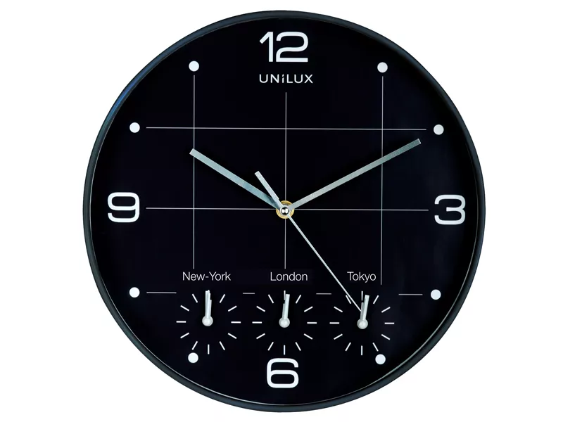 Orologio da Parete On Time Unilux - 30 cm - 400094567 (Nero)