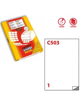 Etichette Adesive in Poliestere Markin - A4 - 210x297 mm - 220LTMC503 (Trasparente Opaco Conf. 50)