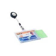 Portabadge Doppia Tessera Durable - Chiocciola con Clip - 5,4x8,5 cm - 80 cm (Conf. 10)