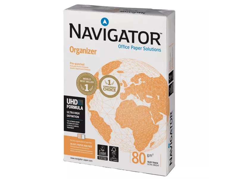 Carta Organizer Navigator - A4 - 80 g - 2 Fori - P00800210029709 (Risma 500 Conf. 5)