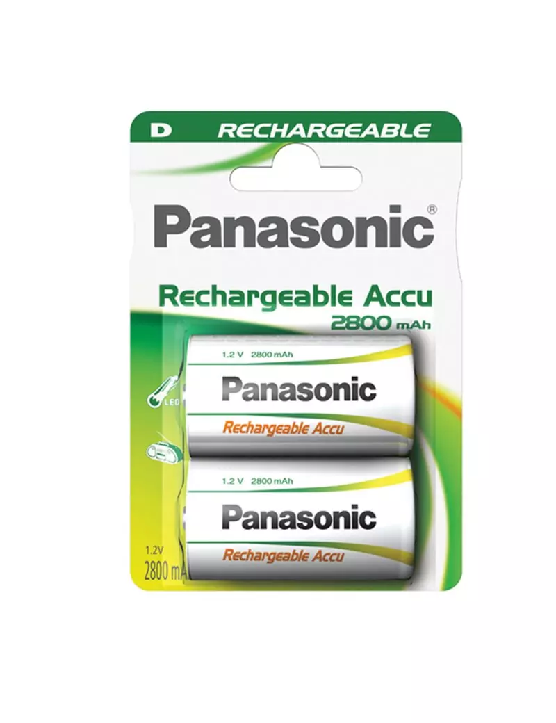 Pile Ricaricabili Panasonic - Torcia D - C307020 (Conf. 2)