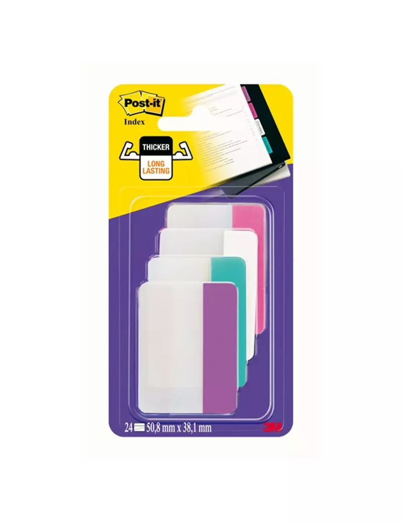 Segnapagina Post-it Index Strong 686 3M - 50,8x38,1 mm - 23776 (Assortiti Conf. 24)