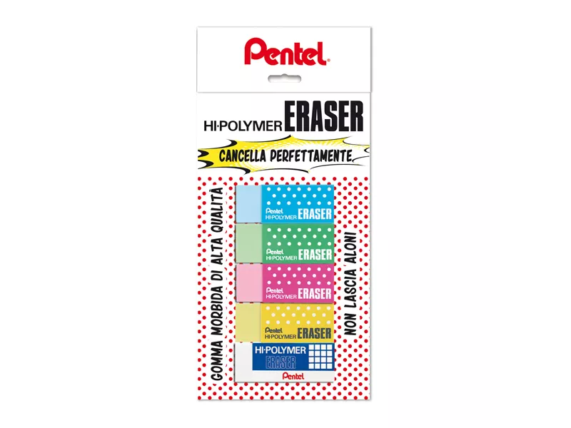 Mini Gomma Hi Polymer Pentel - OX15028 (Assortiti Conf. 5)