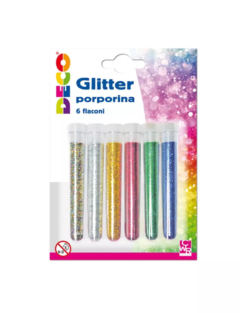 Glitter Grana Fine Deco CWR - 12 ml - 130/GL5 (Assortiti Conf. 6) Glitter Grana Fine Deco CWR - 12 ml - 130/GL5 (Assortiti Conf. 6)