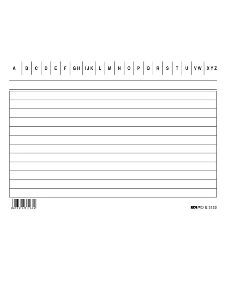 Schede in Cartoncino Rigate Edipro - 15x10,5 cm - E3126BL (Conf. 100) Schede in Cartoncino Rigate Edipro - 15x10,5 cm - E3126BL (Conf. 100)
