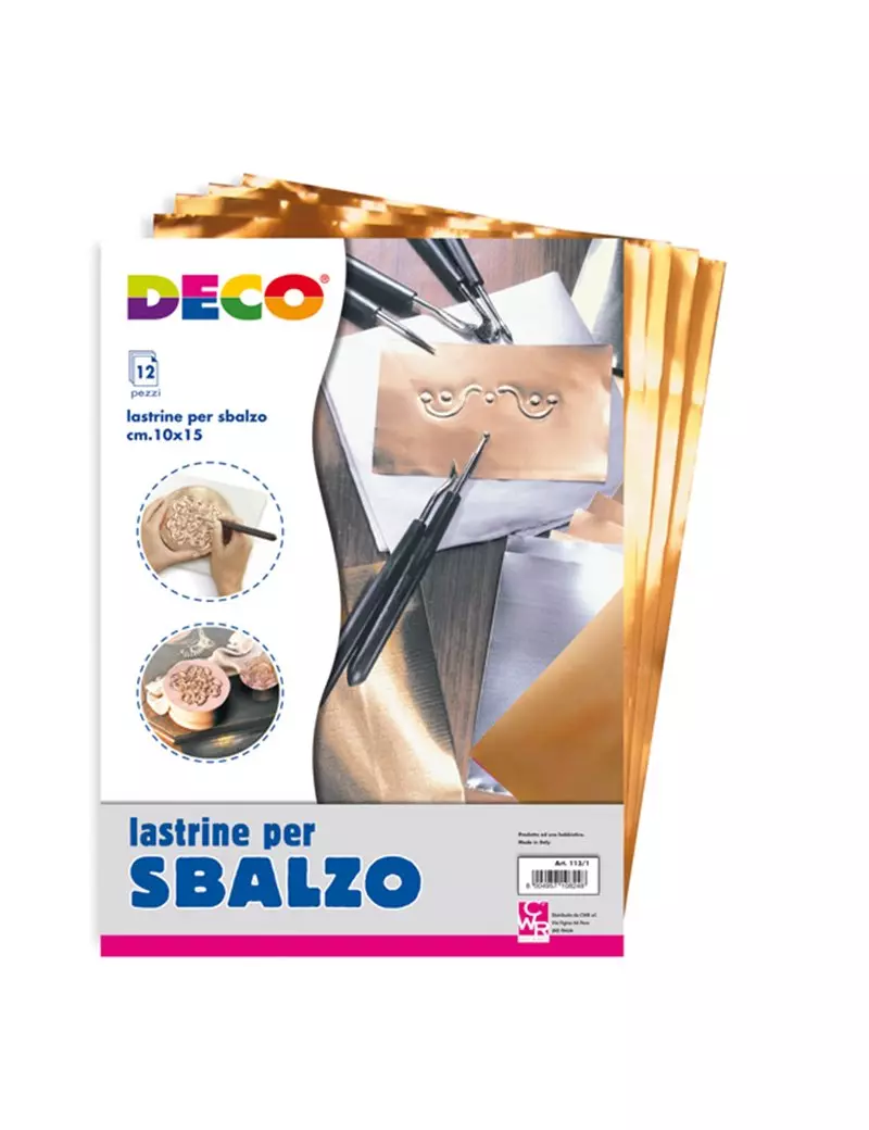 Lastra per Sbalzo in Alluminio e Rame Deco CWR - 20x30 cm - 113/4 (Assortiti Conf. 12) Lastra per Sbalzo in Alluminio e Rame Deco CWR - 20x30 cm - 113/4 (Assortiti Conf. 12)