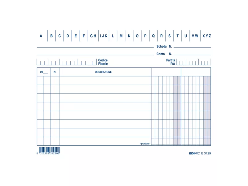 Schede in Cartoncino a 2 Colonne Edipro - 15x10,5 cm - E3129BL (Conf. 100)