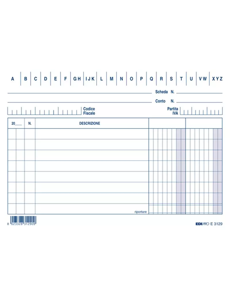 Schede in Cartoncino a 2 Colonne Edipro - 15x10,5 cm - E3129BL (Conf. 100)