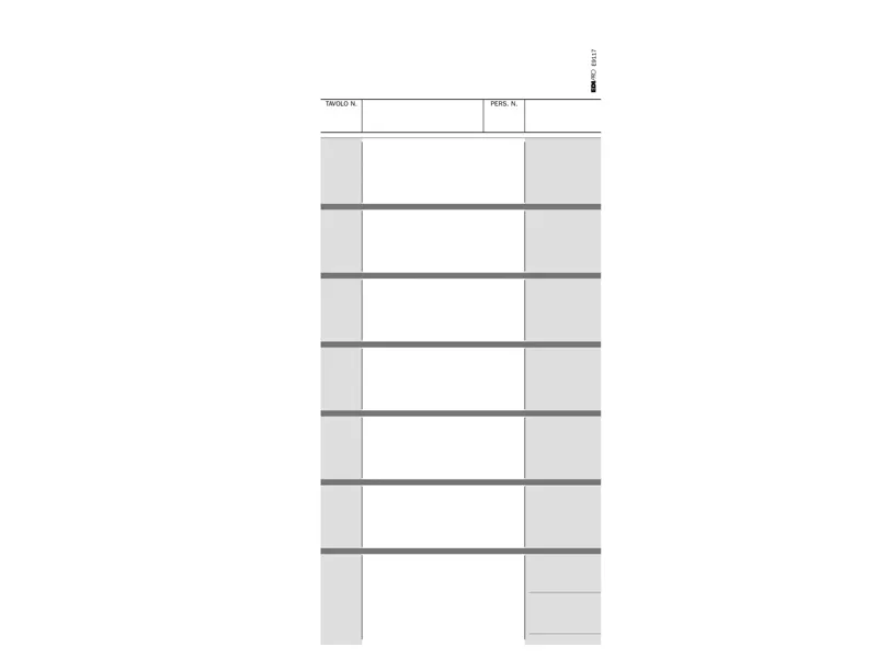 Blocco Comande a 7 Tagliandi Edipro - 25/25 Copie Autoricalcanti - 10x22 cm - E9117 (Conf. 20)