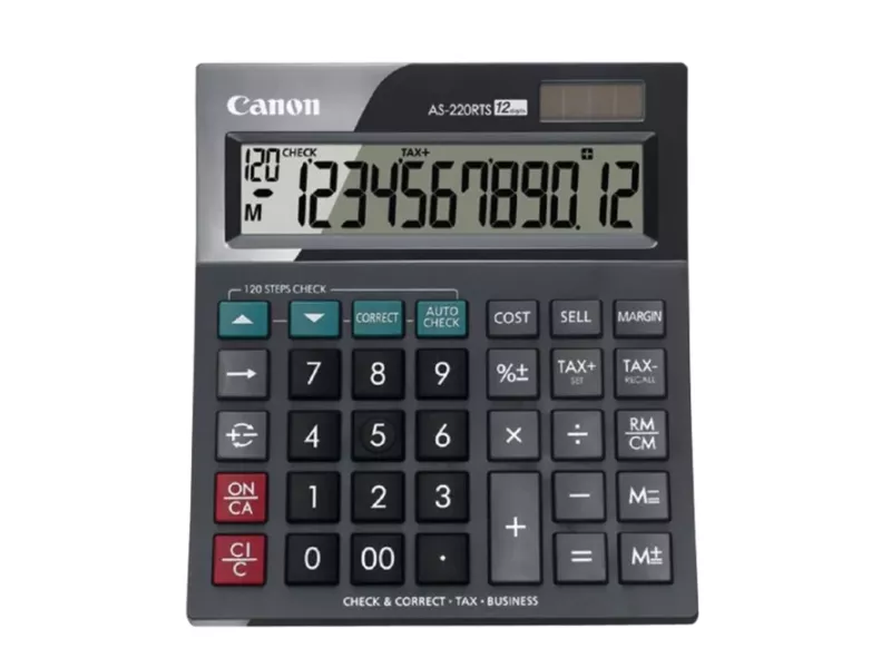 Calcolatrice da Tavolo AS-220RTS Canon - 4898B001 (Nero)