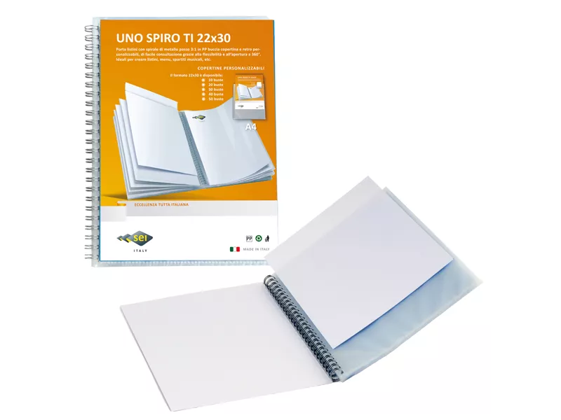 Portalistino Personalizzabile Uno Spiro TI Sei Rota - 22x30 cm - 50 Buste - 558050 (Blu)
