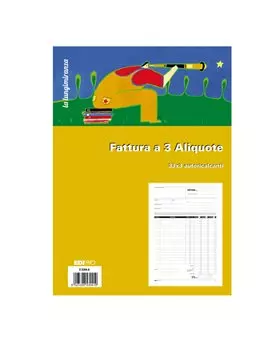 Blocco Fatture 3 Aliquote IVA Edipro - 21x29,7 cm - 33/33/33 Fogli Autoricalcanti - E5304A