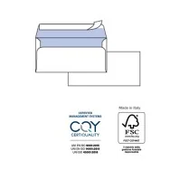 Buste Silver 80 Pigna - 11,4x16,2 cm - Taglio Dritto con Strip - Senza Finestra - 80 g - 0593013C6 (Bianco Conf. 25)