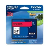 Nastro Originale Brother TZe-441 - 18 mm x 8 m - Laminato (Nero su Rosso)