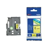 Nastro Originale Brother TZe-611 - 6 mm x 8 m - Laminato (Nero su Giallo)