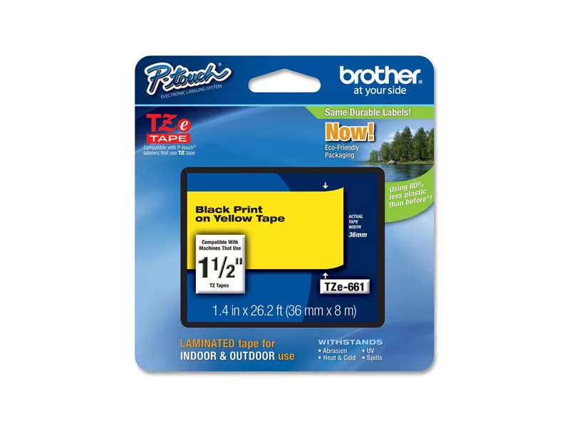 Nastro Originale Brother TZe-661 - 36 mm x 8 m - Laminato (Nero su Giallo)