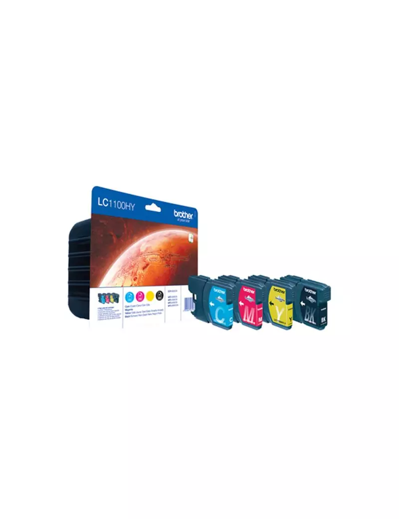 Multipack Cartucce Originali Brother LC-1100HYVALBP (Nero e Colori XL Conf. 4) Multipack Cartucce Originali Brother LC-1100HYVALBP (Nero e Colori XL Conf. 4)