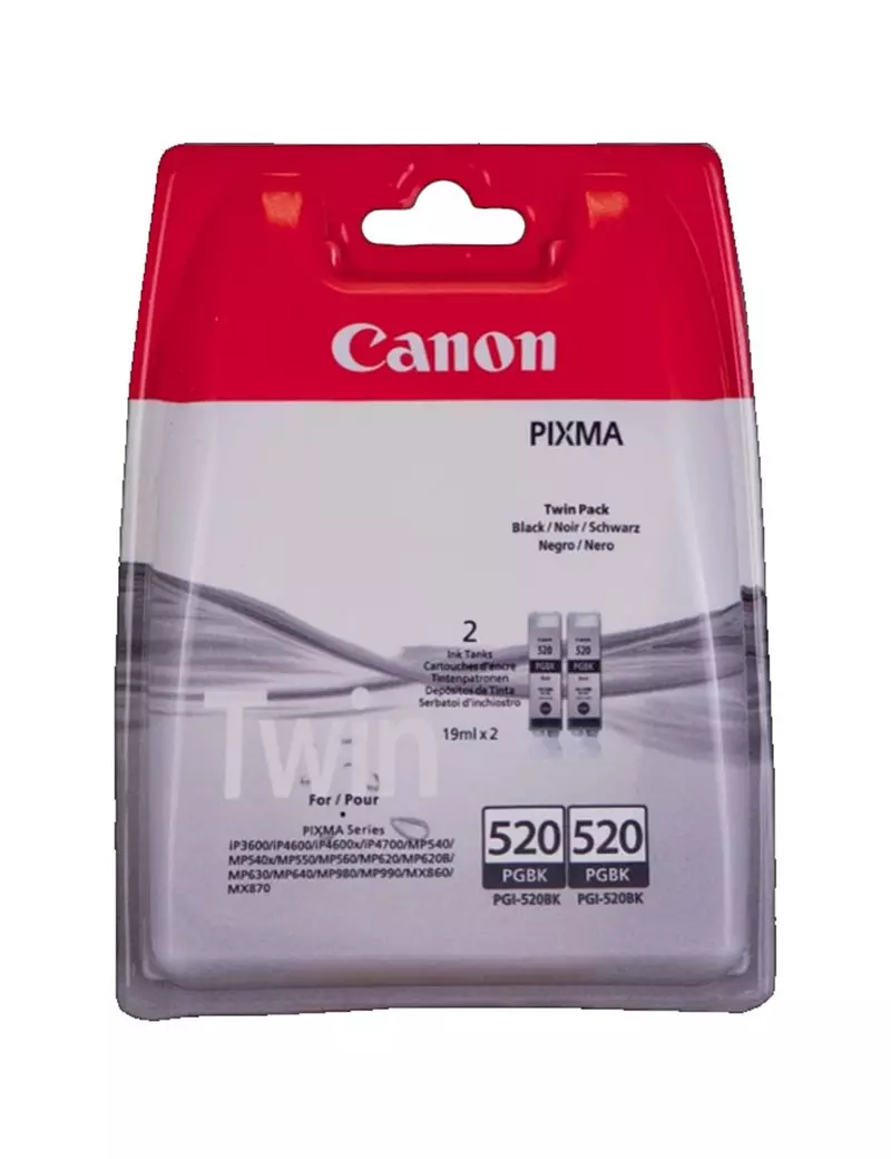 Multipack Cartucce Originali Canon PGI-520bk 2932B012 (Nero Conf. 2) Multipack Cartucce Originali Canon PGI-520bk 2932B012 (Nero Conf. 2)