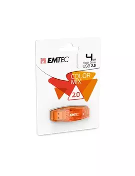 Pen Drive C410 Emtec - USB 2.0 - 4 GB - ECMMD32GC410 (Arancione)