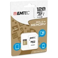 Micro SDXC Class 10 Gold Plus Emtec - con Adattatore - 128 GB - ECMSDM128GXC10GP