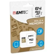 Micro SDXC Class 10 Gold Plus Emtec - con Adattatore - 64 GB - ECMSDM64GXC10GP
