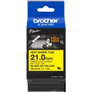 Nastro Originale Brother HSe-651E - 21 mm x 1,5 m - Termorestringente (Nero su Giallo)