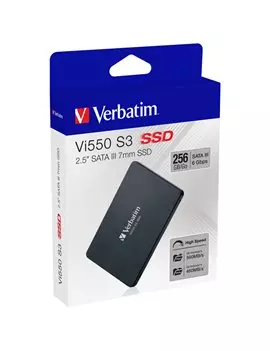 Hard Disk Interno Vi550 Verbatim - 2,5 Pollici - SATA III - SSD - 256GB - 49351 (Nero)