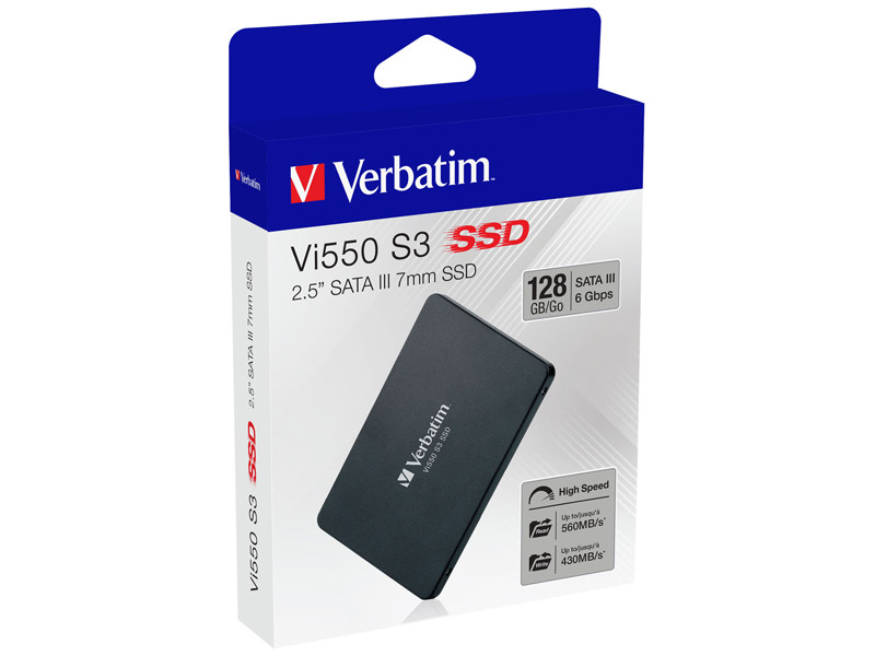 Hard Disk Interno Vi550 Verbatim - 2,5 Pollici - SATA III - SSD - 128GB - 49350 (Nero) Hard Disk Interno Vi550 Verbatim - 2,5 Pollici - SATA III - SSD - 128GB - 49350 (Nero)