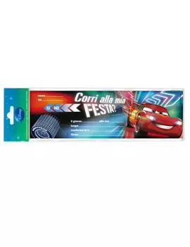 Blocchetto Biglietti Invito Festa Rex Sadoch - Cars 2 Disney - WYASSCAR (Assortiti Conf. 10)