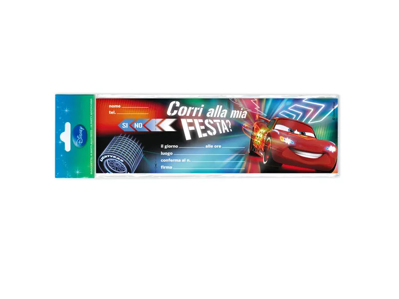 Blocchetto Biglietti Invito Festa Rex Sadoch - Cars 2 Disney - WYASSCAR (Assortiti Conf. 10)
