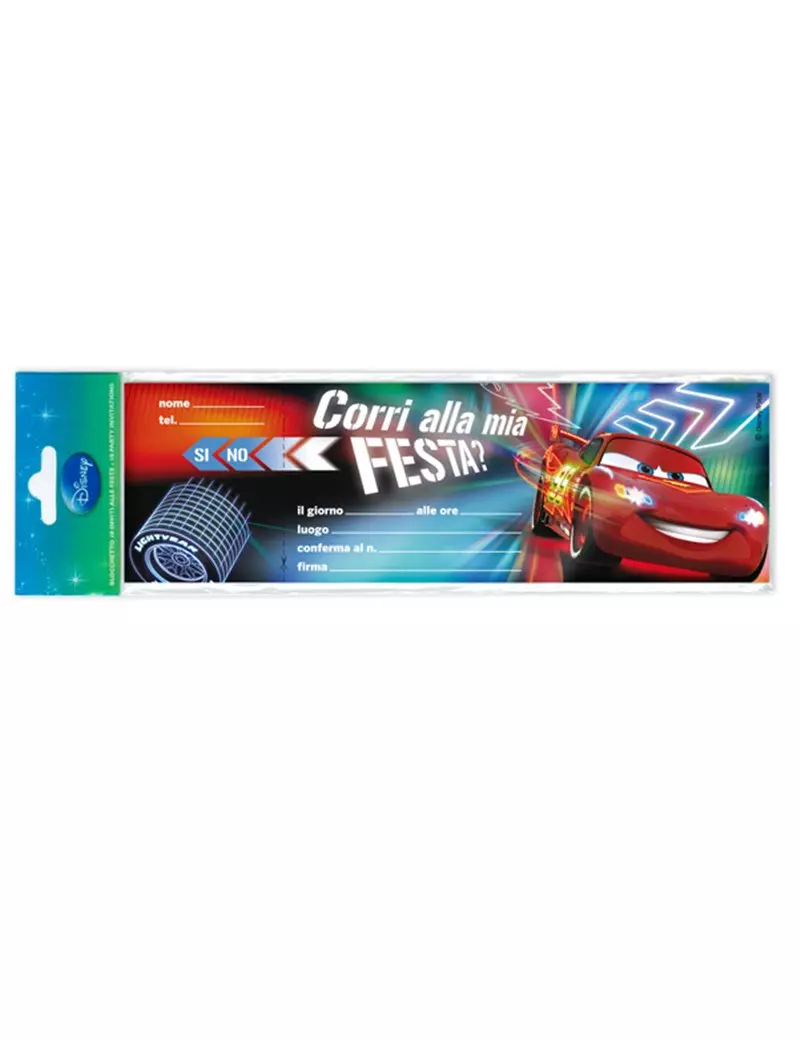 Blocchetto Biglietti Invito Festa Rex Sadoch - Cars 2 Disney - WYASSCAR (Assortiti Conf. 10)