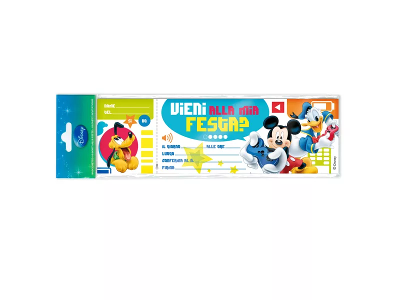 Blocchetto Biglietti Invito Festa Rex Sadoch - Mickey Disney - WYASSDIS (Assortiti Conf. 10)