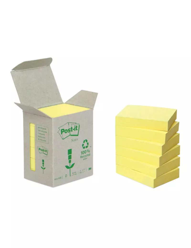 Post-it Notes Green 653-1B 3M - 38x51 mm - 7100172254 (Giallo Conf. 6)